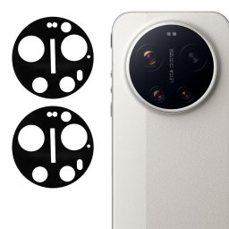 Два броя удароустойчив стъклен протектор за камера за Xiaomi 17 Ultra - черна рамка