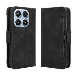 Кожен калъф тип портмоне с магнитна закопчалка за Xiaomi 17 - черен