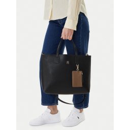Дамска чанта Tommy Hilfiger Th Icon Satchel AW0AW18122 Черен