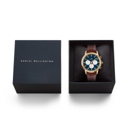 Часовник Daniel Wellington Iconic Chronograph St Mawes Arctic Panda DW00100875 Кафяв