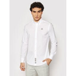 La Martina Риза CCMC02 PP003 Бял Slim Fit