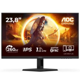Монитор AOC 24G4ZRE, 23.8" Fast IPS WLED, 1920x1080@260Hz (OC, Native 240Hz), 1ms GtG, 0.3ms MPRT, 300cd m/2, 1000:1, Adaptive Sync, FlickerFree, Anti Blue Light, Tilt, 2xHDMI, DP