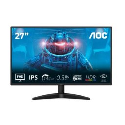 Монитор AOC 27B36X, 27" IPS WLED, 1920x1080@144Hz, 4ms GtG, 0.5ms MPRT, 300cd m/2, 1500:1, DCR 20M:1, Adaptive Sync, FlickerFree, Low Blue Light, Tilt, HDMI, DP