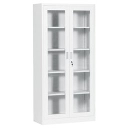 Метален шкаф Carmen CR-1238 E, 4 бр. рафтове, метален, бял
