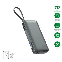 Външна батерия/power bank/ 4smarts Power Bank Enterprise, 20000mAh, сива, 1x USB-C / 1x USB-A портове, 1x USB-C вграден кабел, 165W, PD 3.0, QC 3.0, AFC, FCP,
