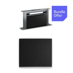 Klarstein Verosteel индукционен плот + Verosteel абсорбатор с низходящ поток | 60 см (10047371+10047407)