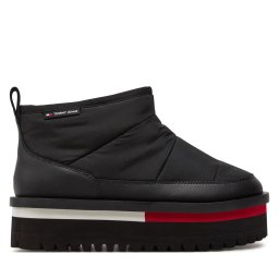 Апрески Tommy Jeans Tjw Nylon Flatform Boot Wl EN0EN02689 Черен