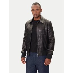 KARL LAGERFELD Кожено яке 555000 554400 Черен Regular Fit