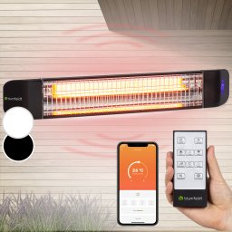 Blumfeldt Smartwave, инфрачервен нагревател, въглеродна тръба, 2400 W, WiFi, управление с приложение, черен (ACO7-Smartwave)