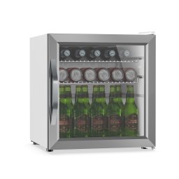 Klarstein Хладилник за напитки Beersafe със стъклена врата | 44 x 48 см | Вътрешно LED осветление | | Сребристо-бял ()