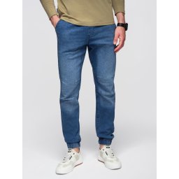 Ombre Men's wash-effect denim JOGGERS pants - blue