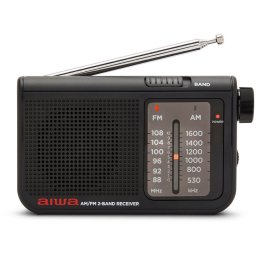 Aiwa RS-55BK - портативно AM/FM радио с ретро дизайн, аналогов тунер - черно