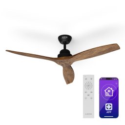 Klarstein Вентилатор за таван Santa Elena Smart 52", Ø 132 cm, 10260 m³/h, перки от истинско дърво, 6 настройки на скоростта, дистанционно управление (VTS14-SntElnS-CF-Wnt)