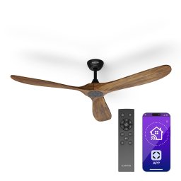 Klarstein Вентилатор за таван Bahama Breeze Smart, роторни перки от масивна дървесина, дистанционно управление + управление с приложение (VTS14-BahBr-CF-Wa)