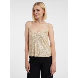Orsay Women's Tank Top with Sequins in Gold - Women's