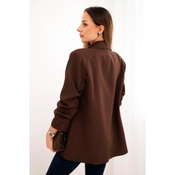 Kesi Włoski Elegant blazer with lapels brown