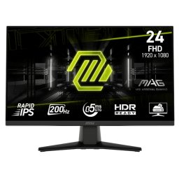 MSI MAG 242F, 24" Rapid IPS, Full HD, 200Hz, 0.5ms, FreeSync Premium, HDR Ready - Черен