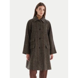Weekend Max Mara Вълнено палто Pitone 2525016112 Кафяв Regular Fit