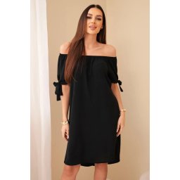 Włoski Dress tied on the sleeves black