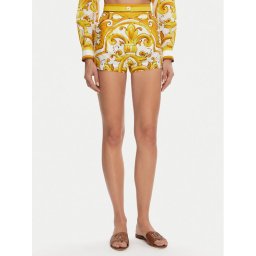 Dolce&Gabbana Шорти от плат FTBVIT FI5JV Жълт Regular Fit