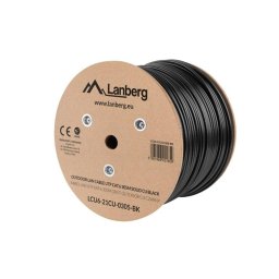 Lanberg LAN cable CAT.6 UTP 305m solid outdoor CU, Fluke passed, Black