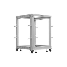 Lanberg open rack 19" 15U 600x600-1100 adjustable, grey