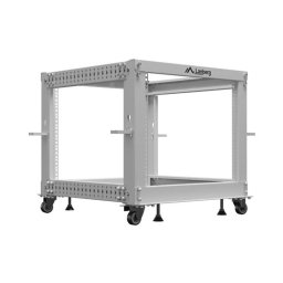 Lanberg open rack 19" 9U 600x600-1100 adjustable, grey