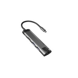 Natec Fowler Go Multiport Adapter 5 in 1, 2xUSB 3.0 HUB, HDMI 4K, USB-C PD,