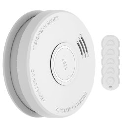 SHD by oneConcept DOF19, Детектор за дим, пластмаса, предупредителен сигнал: 85 dB, 9V на батерии (DOF19-6er)