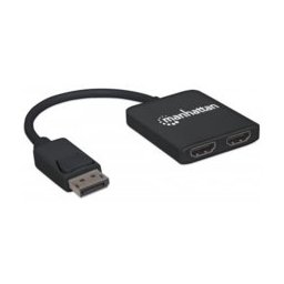 Сплитер Manhattan 152716, MST, DisplayPort(м) към 2x HDMI(ж), 4K UHD, черен