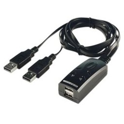 KVM превключвател Lindy LNY-32165, от 2x USB Type A(м) към 2x USB Type A(ж), USB 2.0,