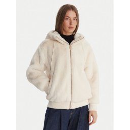 Guess Кожено палто W5BL66 W3890 Екрю Regular Fit