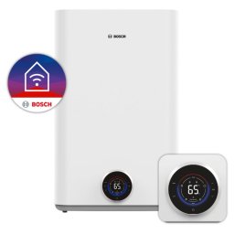 Бойлер Bosch Tronic TR5501iT 100 EBP, 100 л, Плосък, 3000W, Eco режим, Вертикален и хоризонтален монтаж, WI-FI управление, Енергиен клас B, Бял