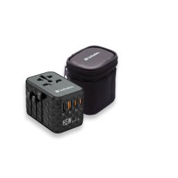 Verbatim UTA-05 GaN III Universal Travel Adapter with 2 x USB-C PD 65W & QC