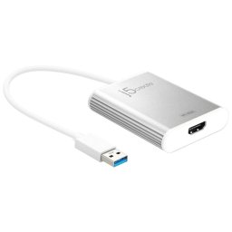 Адаптер j5create JUA354, от USB-A(м) към HDMI(ж), бял, 4K@30Hz