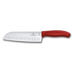 Кухненски нож Victorinox Swiss Classic, сантоку, 17 см, неръждаема стомана, червен