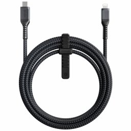 Кабел Nomad Kevlar USB-C to Lightning Cable (NM01A11000), от USB C(м) към Lightning(м), 3.0m, 18W, черен