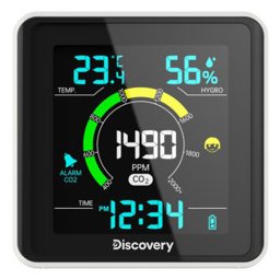 Електронна метеостанция Discovery Report WA40, цветен LCD дисплей, термометър, барометър, влагомер, часовник, будилник, календар, съвместим сензор: Discovery Report WA20-S, включен 1бр. сензор, черна