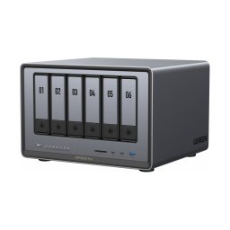 Мрежови диск (NAS) Ugreen NASync DXP6800 Pro, десетядрен Intel Core i5-1235U 1.3/4.4GHz, без твърд диск (6x SATA 6Gb/s), 8GB DDR5, 2x 10GbE, 2x Thunderbolt 4