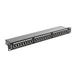 Пач панел Lanberg PPS5-1024-B, 24x порта, 19", 1U, Cat.5e, Shielded, IDC T568A/T568B, черен
