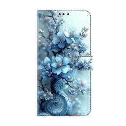 Калъф тип портмоне за Samsung Galaxy А57 5G - сини цветя