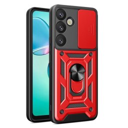 Хибриден гръб със стойка и слайдър за камера за Samsung Galaxy А57 5G - червен