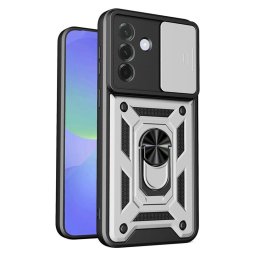 Хибриден гръб със стойка и слайдър за камера за Samsung Galaxy A37 5G - бял
