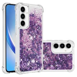 Силиконов гръб с течност с брокат за Samsung Galaxy A37 5G - лилав