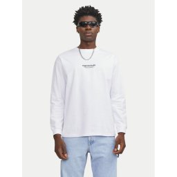 Jack & Jones Тениска с дълъг ръкав Vesterbro 12251775 Бял Loose Fit