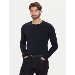 Tommy Hilfiger Тениска с дълъг ръкав Stretch Tee MW0MW10804 Тъмносин Slim Fit