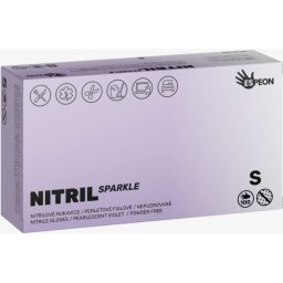 Espeon Nitril Sparkle Pearlescent Violet нитрилни ръкавици без пудра размер S 2x50 бр.