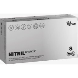 Espeon Nitril Sparkle Pearlescent Silver нитрилни ръкавици без пудра размер S 2x50 бр.
