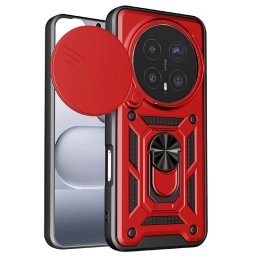 Хибриден гръб с кръгла стойка и слайдър за камера за Honor Magic8 Pro - червен