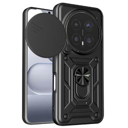 Хибриден гръб с кръгла стойка и слайдър за камера за Honor Magic8 Pro - черен